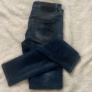 R13 Alison Crop Distressed jeans in Blue Orion sz 27 R13WM0005-25